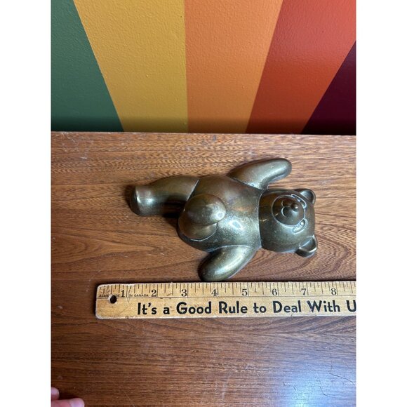 Vintage brass teddy bear figurine wall hook hanger cute kids children’s - Picture 5 of 7